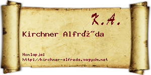 Kirchner Alfréda névjegykártya